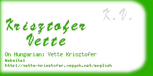 krisztofer vette business card